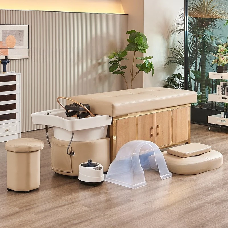 BMassage shampoo fumigation beauty bed head treatment water circulation flushing bed