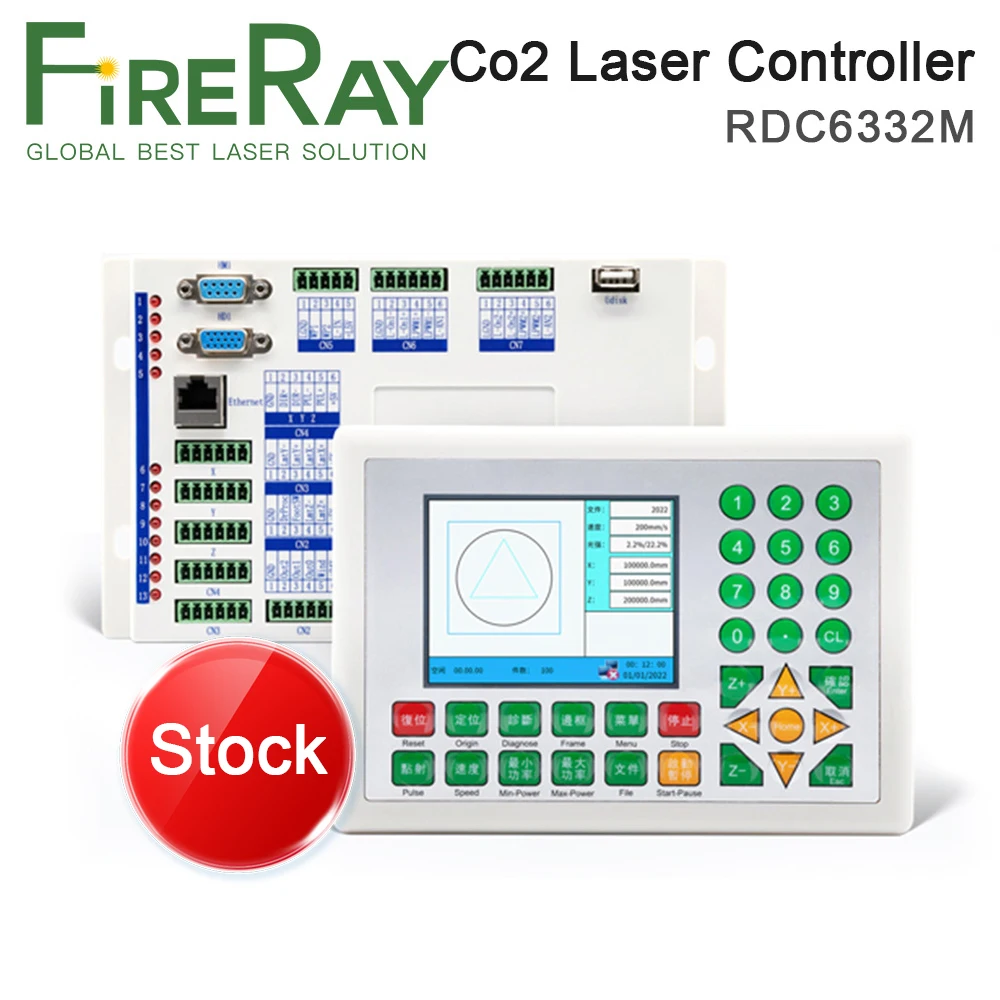 FireRay Ruida RDC6332M Laser Controller Mixed Laser Cutting Control Card for Co2 Laser Engraving and Cutting Machine