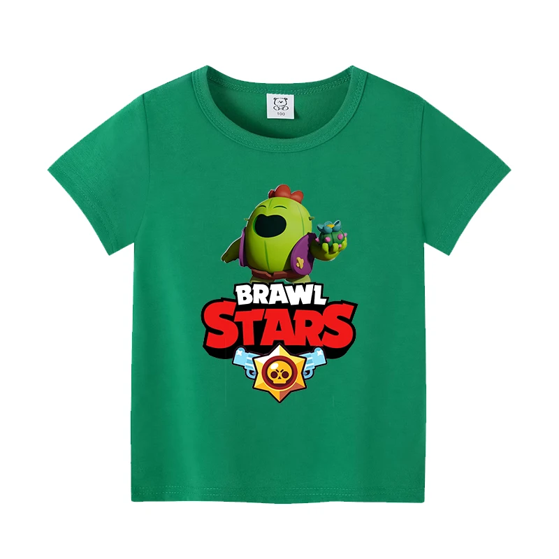 New Game Figure Kids T-shirt Anime Cartoon Leon Poco Crow Short Sleeved Pullover Boy Girl Summer Casual Tops Child Clothes Gifts