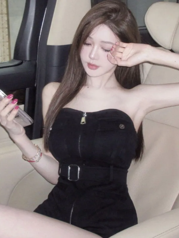 

Bla Crop Top Vest Women Summer Design Slim Fit Sexy ort Svel Zipper Upper Apparel Faionable Trendy Young Women