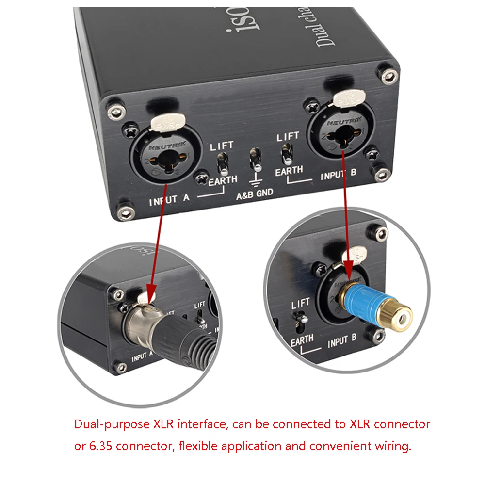 Audio Signal Isolator 6.35 XLR Head Mixer Audio Current Acoustic Noise Filter Remover