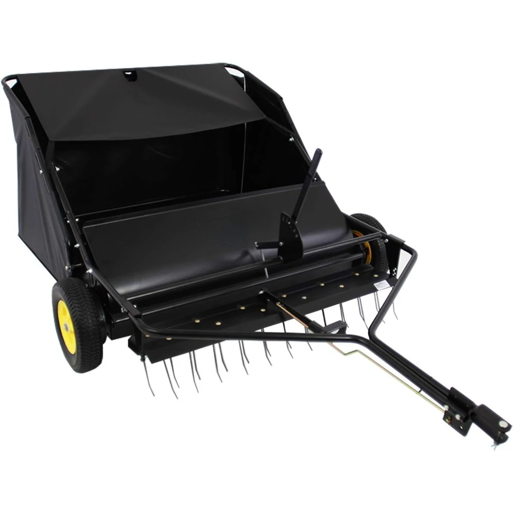 

ow-Behind Lawn Sweeper with Dethatcher and Hamper Windscreen