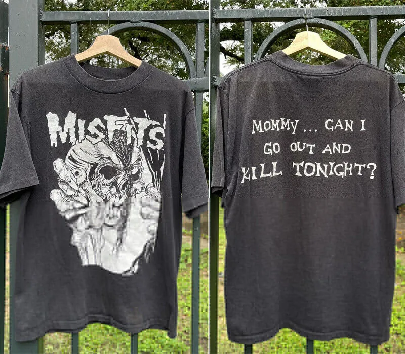 1998 The Misfits Pushead 2 sided Reprint black short sleeve T shirt