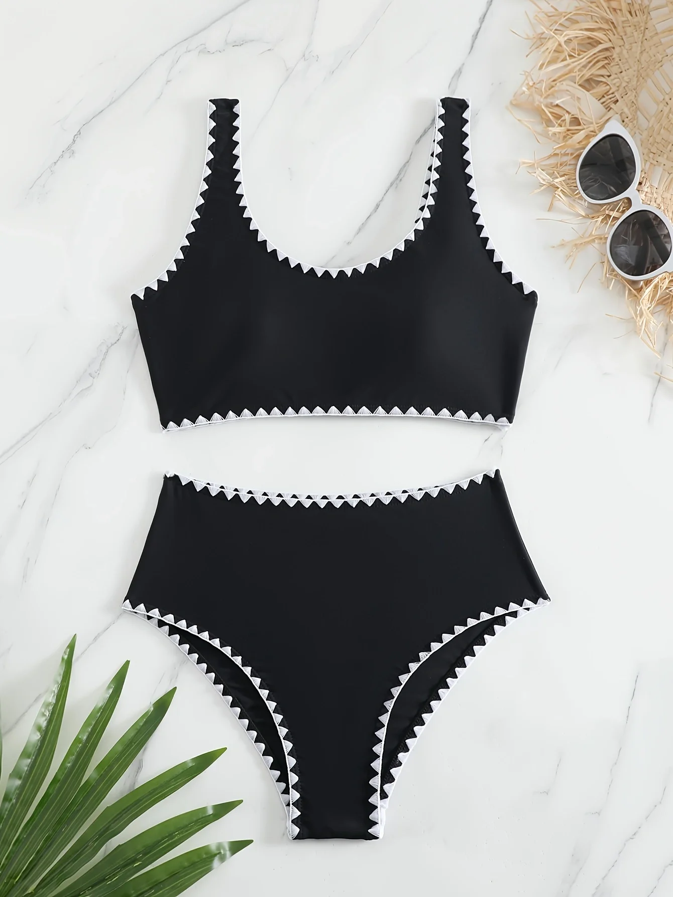 New Summer Women's Swimsuit Push Up Tank Tops Bikini Set High Waisted Bikinis Two Piece Swimwear High Cut Cheeky Bathing Suits