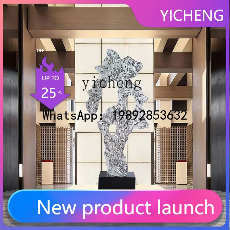 

QQ abstract artwork soft decoration sculpture ornament transparent Taihu stone entrance sales office large ornament