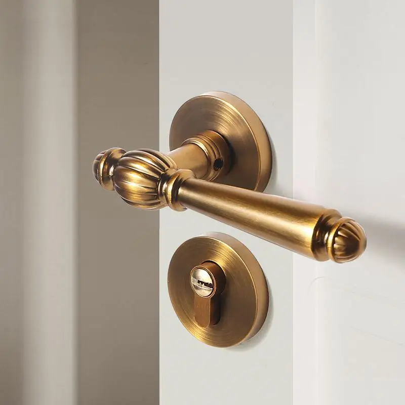 

Home door lock office bedroom French door handle silent magnetic suction wooden door split lock light luxury zinc alloy