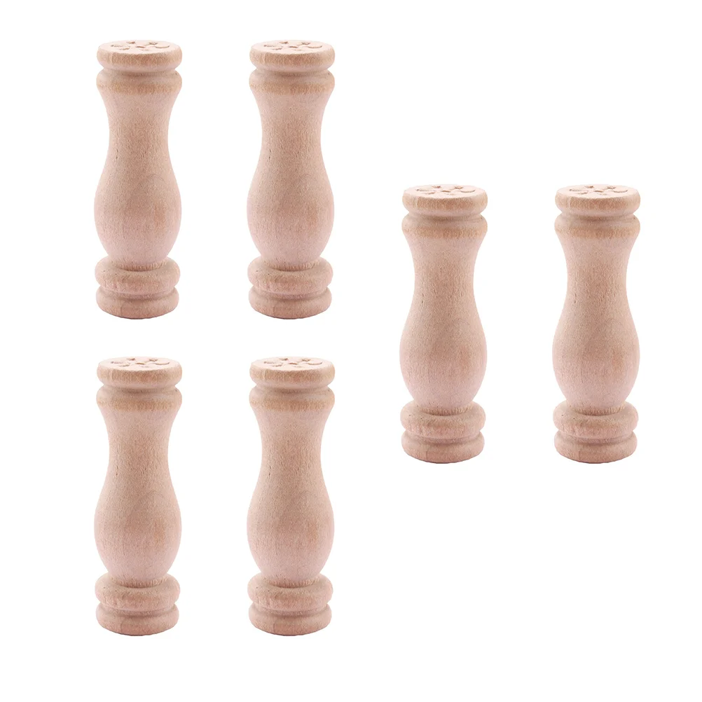 6 Pcs Toys Wooden Posts Mini Furniture Stakes Kids Plaything Miniature 54X18X18CM House Life Adornment Accessory Child