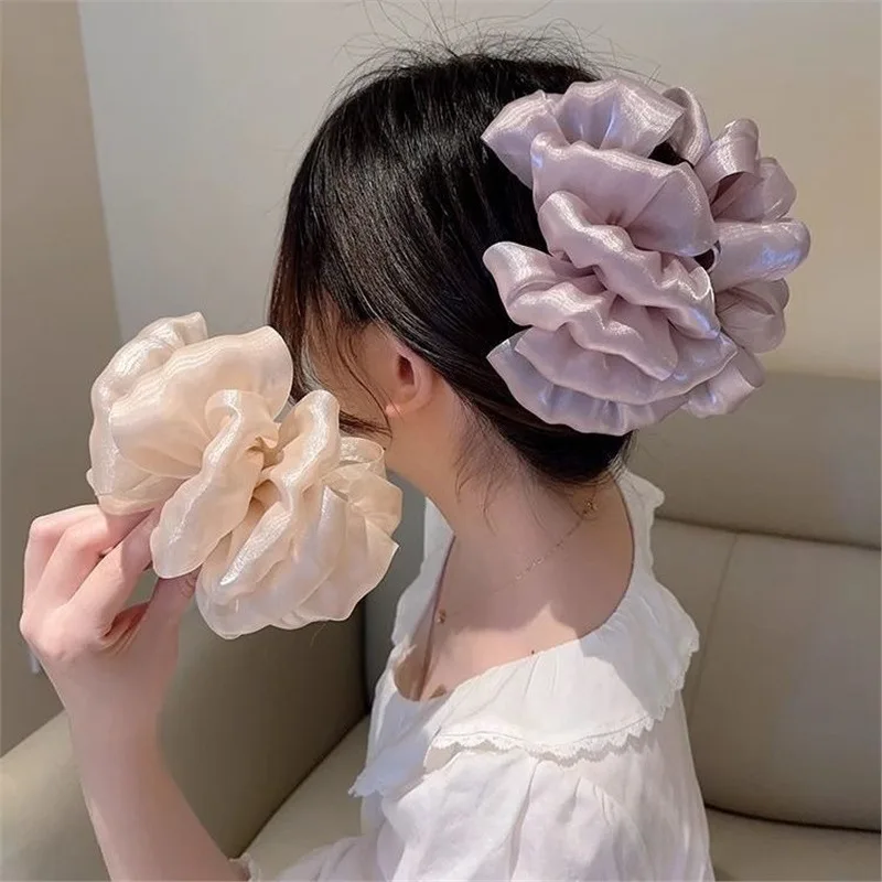 

Cloud Bubble Hair Claw Super Large Flower Hair Crab Clip Ponytail Shark Clip Korean Temperament Hair Pin Party Fashion Clamps