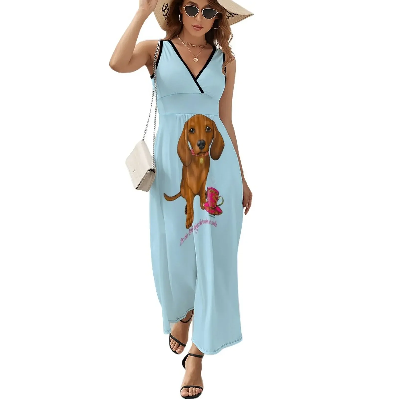 

Dachshund Its the little things that make us smile Sleeveless Dress elegant women's dresses sale dresses korean style