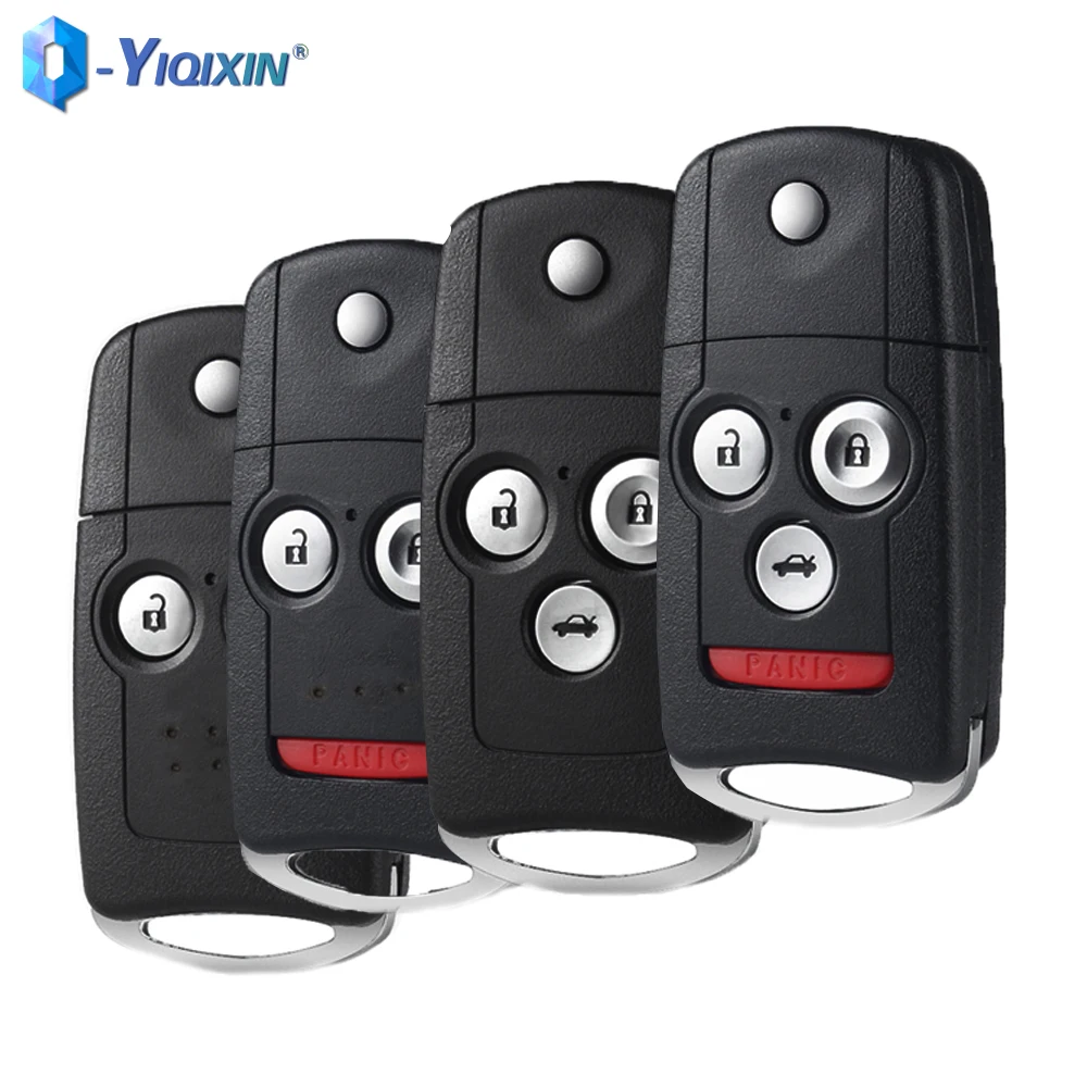 YIQIXIN Zmodyfikowany kluczyk samochodowy z klapką 2/3/4 przyciski do Hondy Civic Dio Fit Crv HRV Accord Odyssey Jazz Zamienna składana osłona