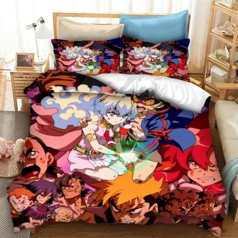 Anime Tengen Toppa Gurren Lagann Kamina Bedding Set Boys Girls Twin Queen Size Duvet Cover Pillowcase Bed Boys Adult