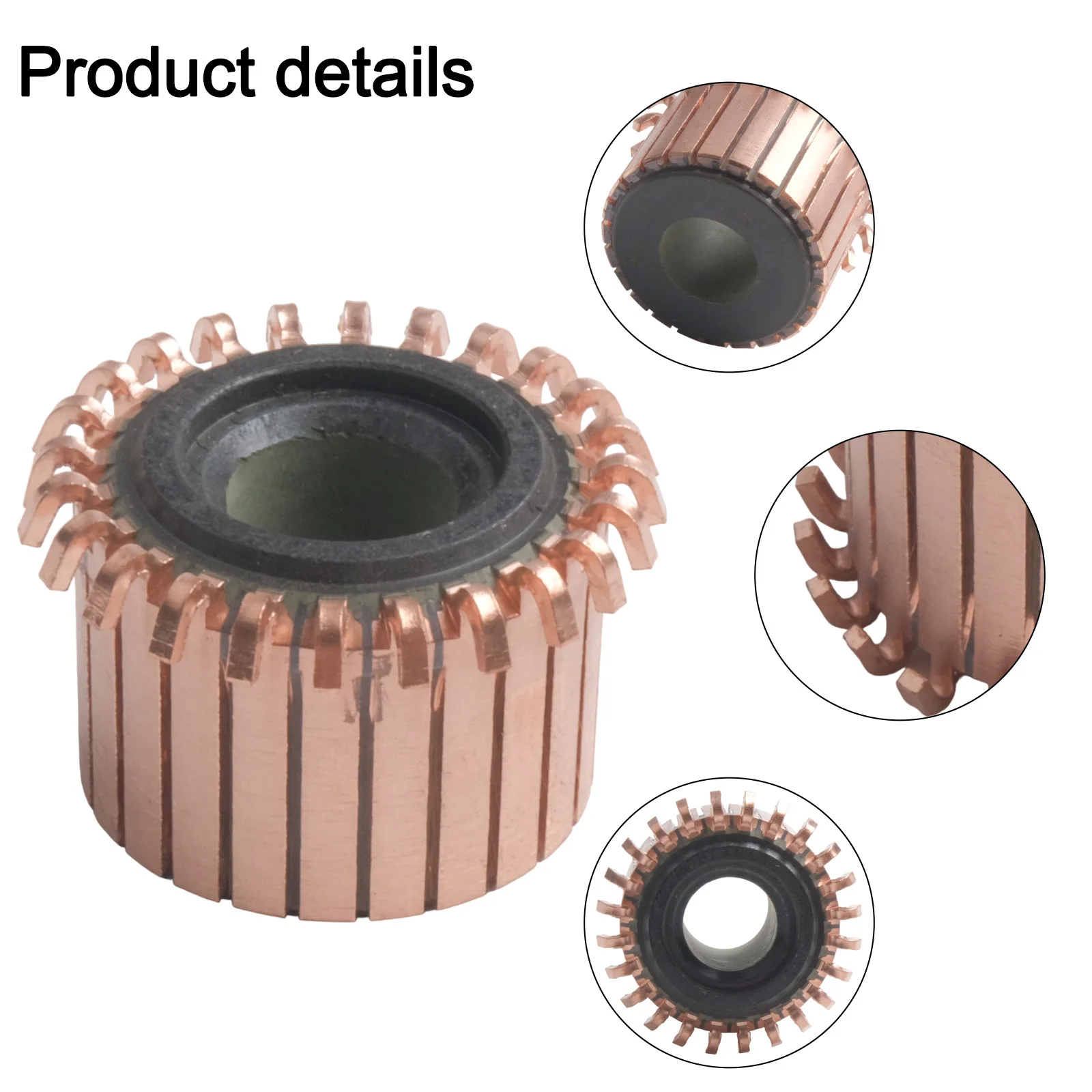 Electric Motor Accessory 24P Teeth Commutator Electric Motor Maintenance Wear-Resistant Copper 24 Gear Teeth Groove Type