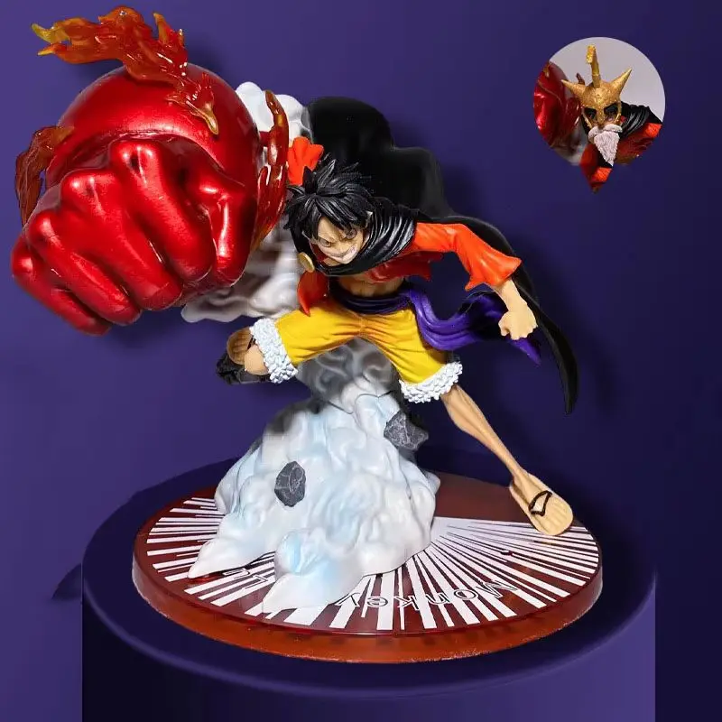 

One Piece Anime Luffy Action Figure - Big Fist Double Headed Collectible Model Statue for Desktop Decoration And Toy Fans Gifts