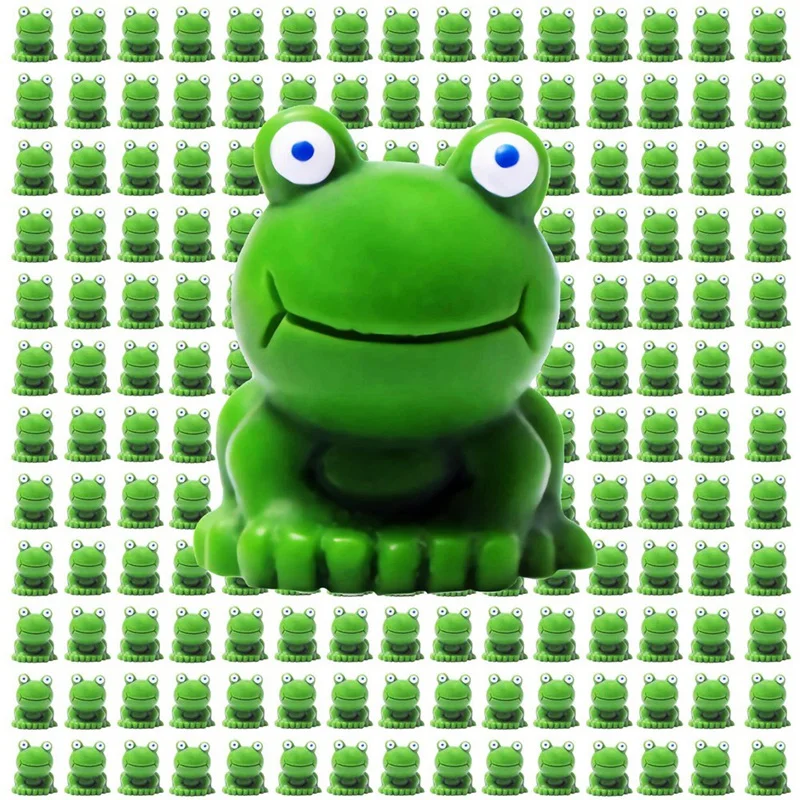 300 Piece Mini Frog Statue, As Shown Resin Small Micro-Type Plastic Little Frog Bulk  Garden Leap Year Ornament