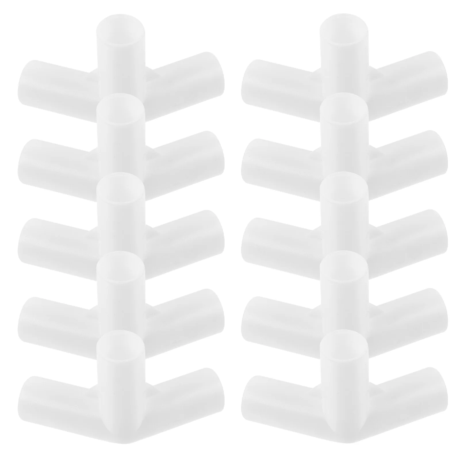 

20 Pcs Pole Connector Tent Joint Accessories Rod Adapter Three-way White Plastic