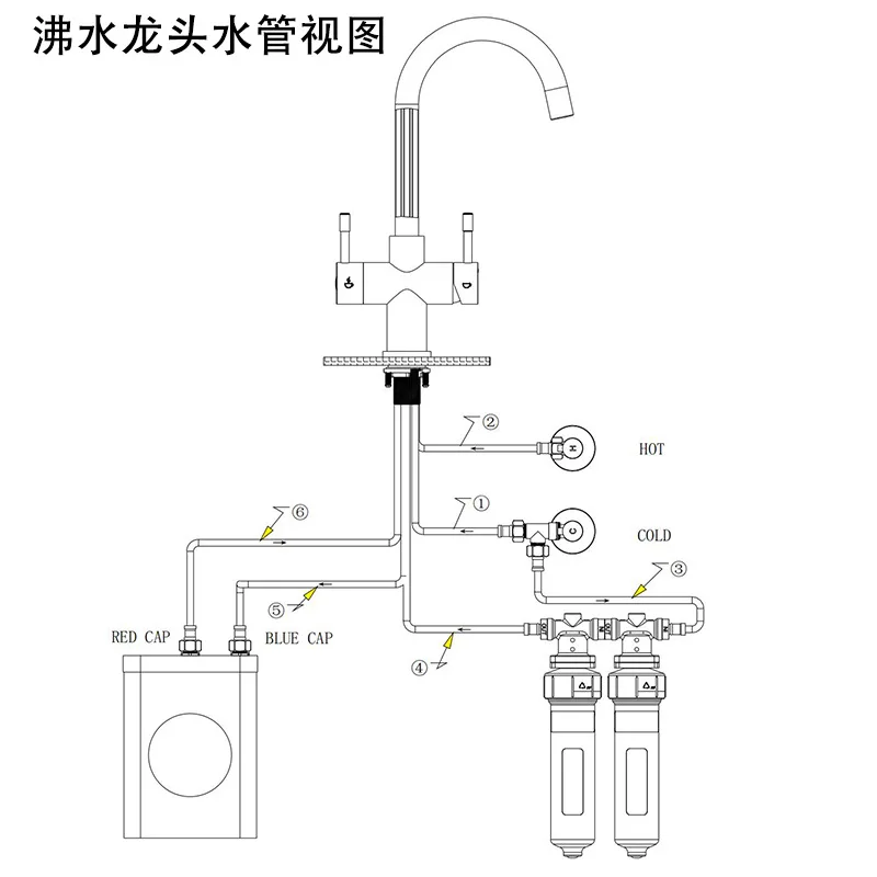 Imagem -04 - Home Direct Drinking Pure Faucet Grupo 304 Ouro Escovado Duplo Uso Frio e Quente Água Fervente da Cozinha Novo