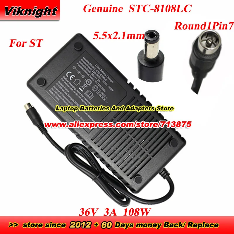 Genuine ST STC-8108LC Power Adapter 36V 3A 108W Charger Input 220V-240V Power Supply with Round1Pin7 5.5x2.1mm tip