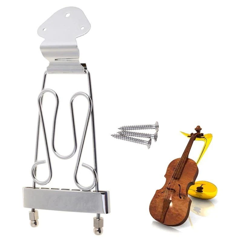 M5TC Archtop Trapeze Short 6 String Tailpiece Bass Guitar Bridge With Screws