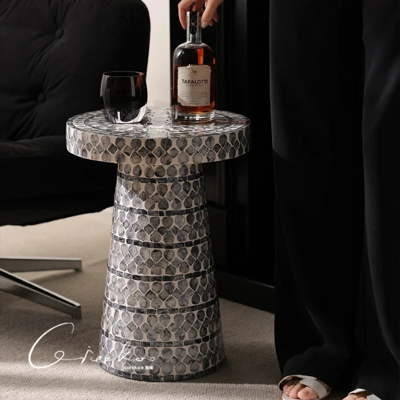 End Modern luxury and high end home shell side table simple and creative small coffee tables pliante living room furniture view 3