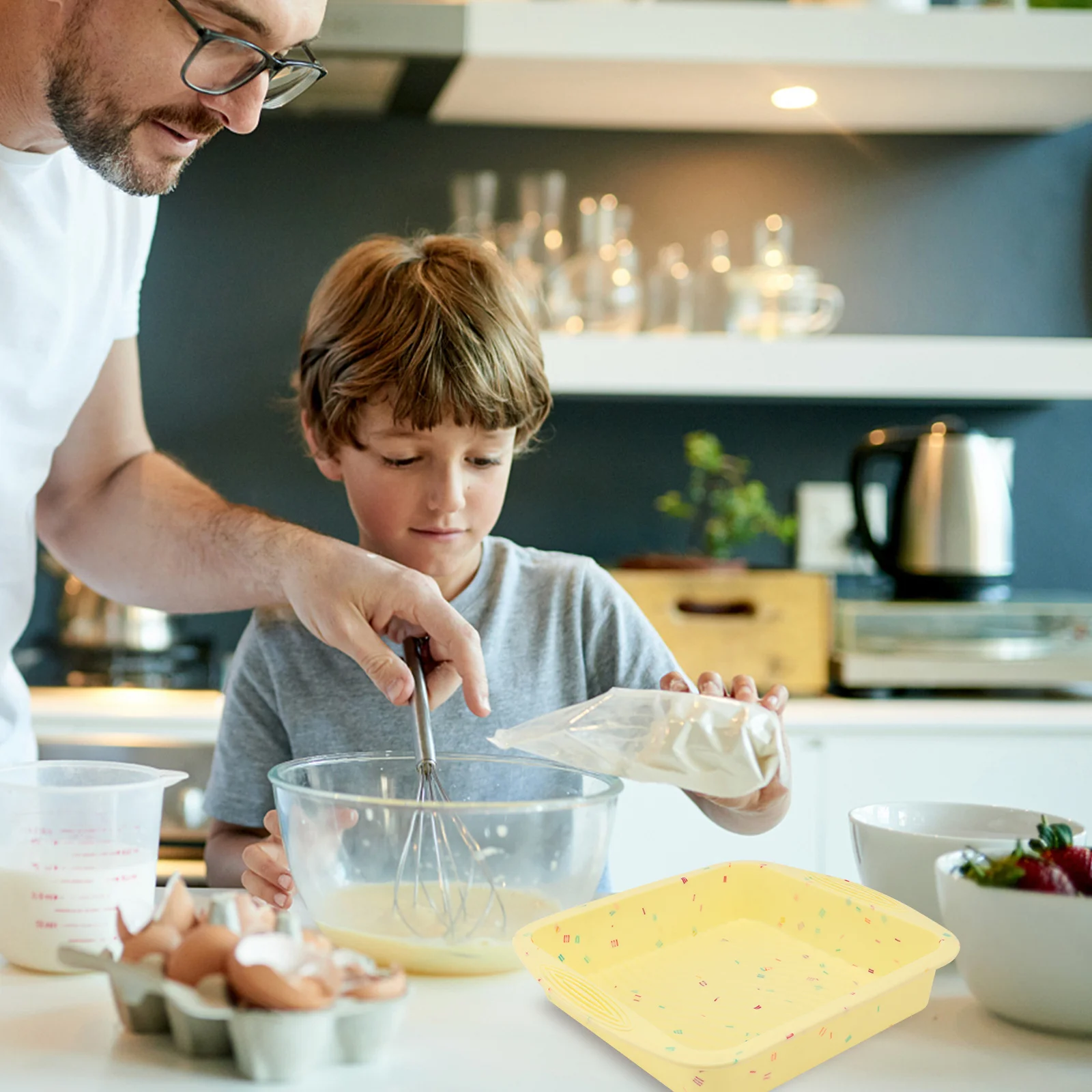 

1pc 9 Inches Non-Stick Silicone Baking Pan Reusable Easy Release For Cake Bread Toast Square Mold Oven Microwave Dishwasher Safe