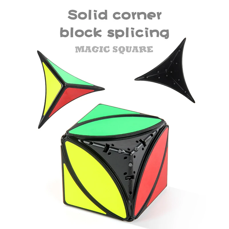 Creative Toys Square Stickers Magic Cube Maple Leaf Shape Speed Cube Puzzle Skewb Turning Education Kids Toys