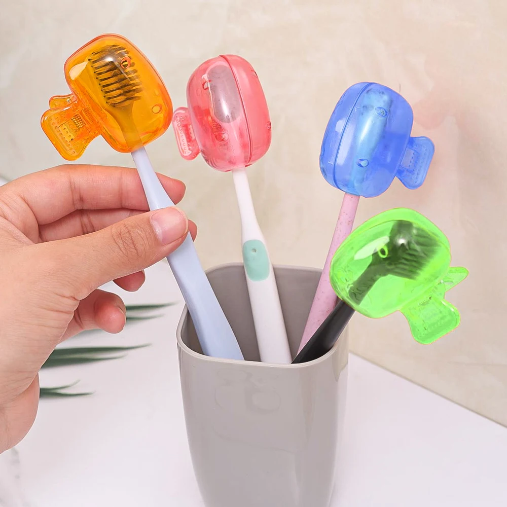 20/1pcs Toothbrush Head Cover Clips Portable Toothbrush Protector Cap Travel Hiking Camping Dustproof Covers Bathroom Accessory