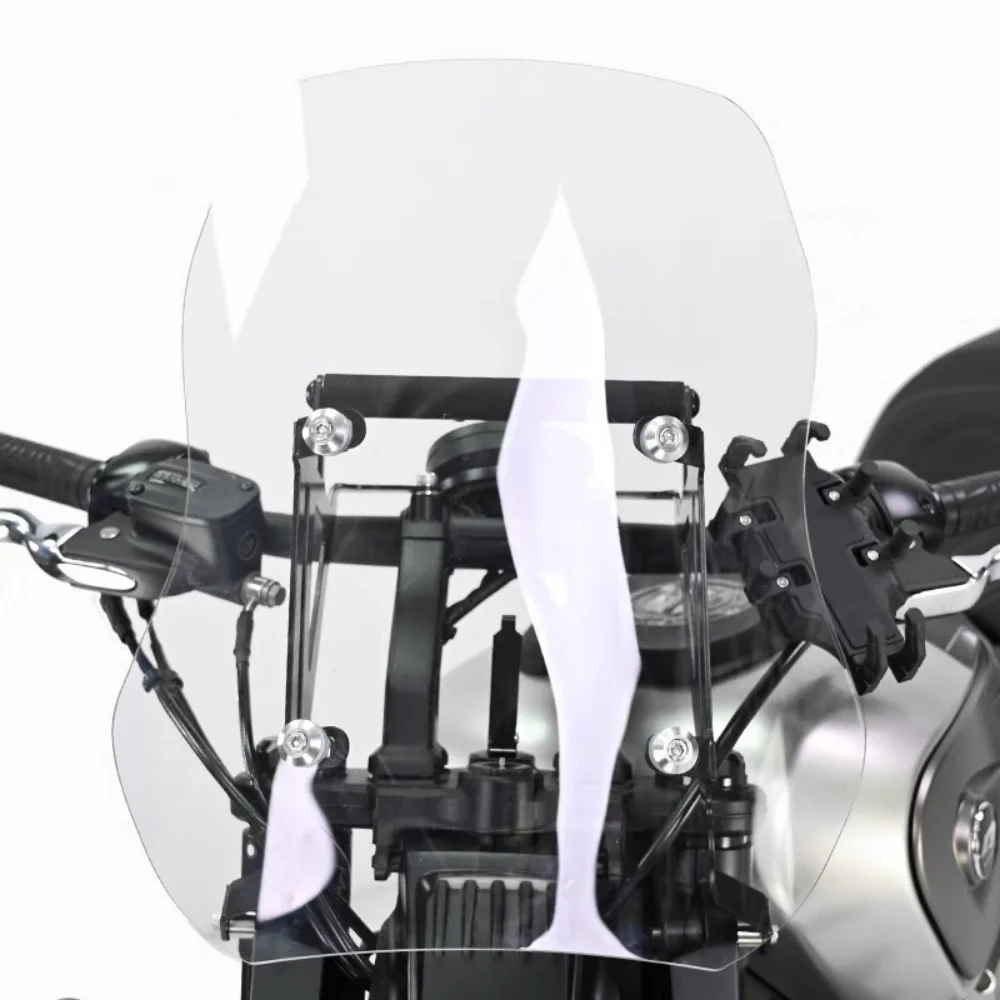 Good Quality For QJMOTO SRV600 windshield with handrail front windshield 600SRV modified heightened windshield tempered glue