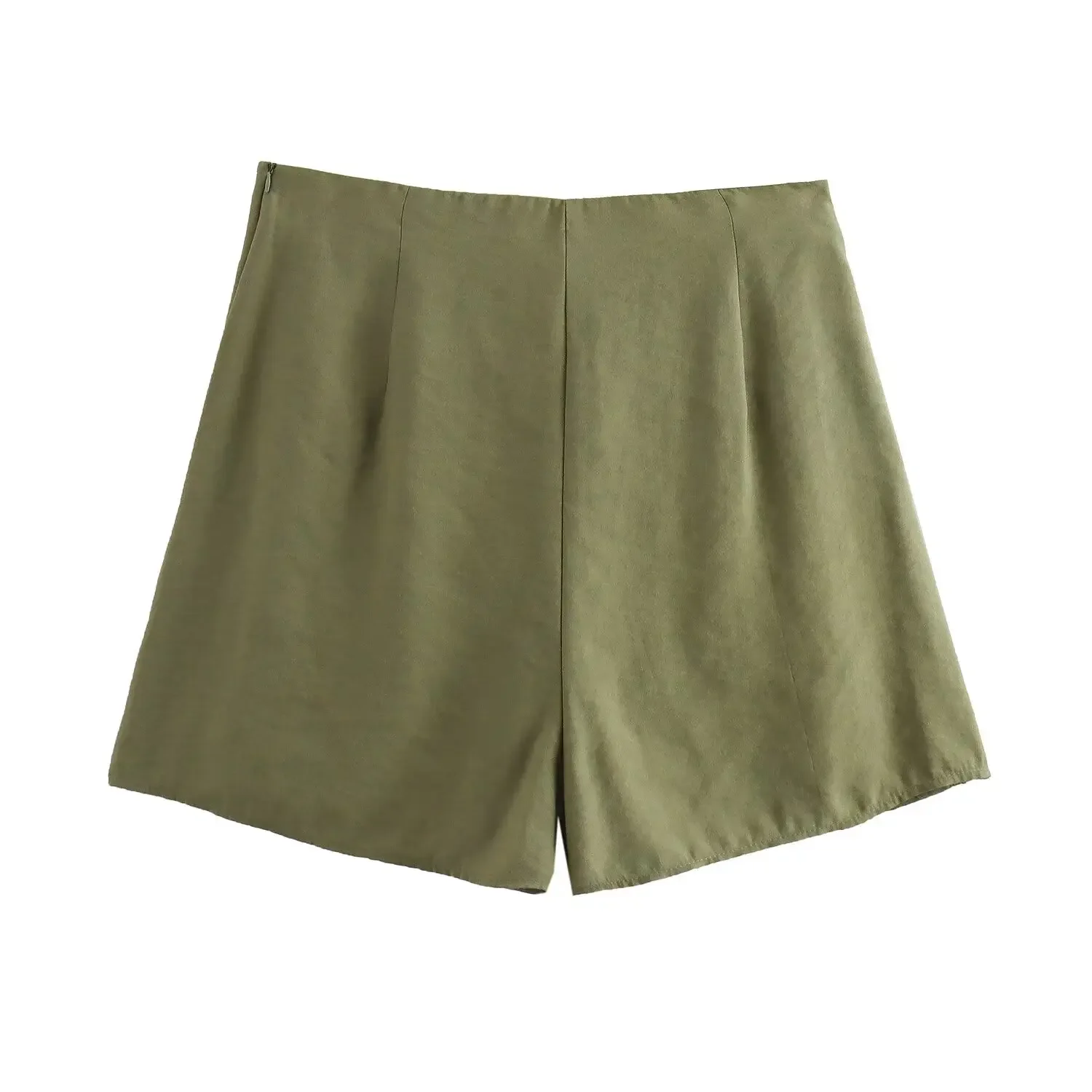 Shorts asymétriques décontractés pour femmes avec décoration de nœud, jupes rétro, taille haute, fermeture à glissière latérale, mode chic, nouveau, 2024