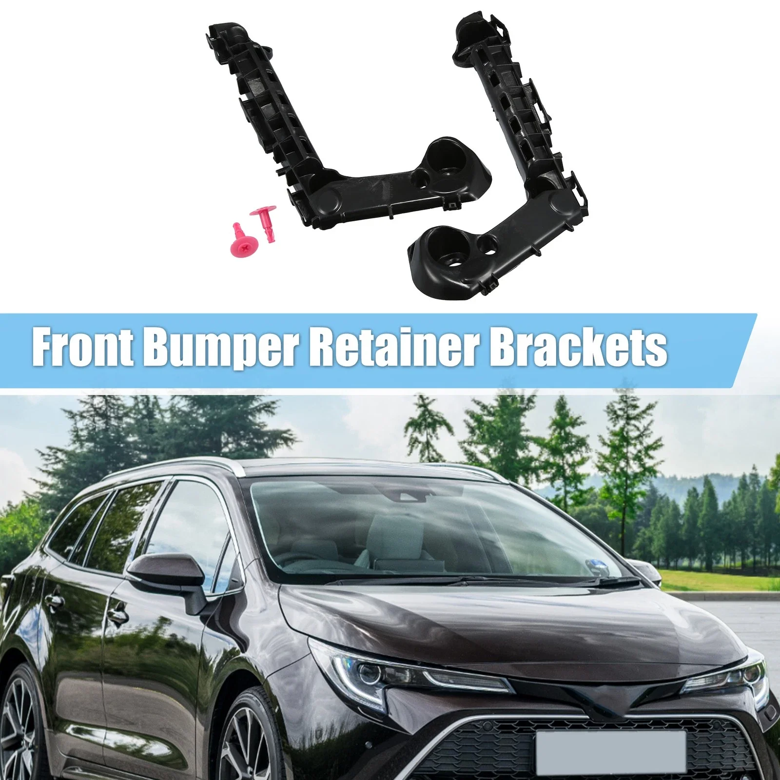 Car Part Front Bumper Retainer Brackets Spacer For Toyota Corolla 2019 2021 52116-02480 Left Right Pair Side Beam Mount Support