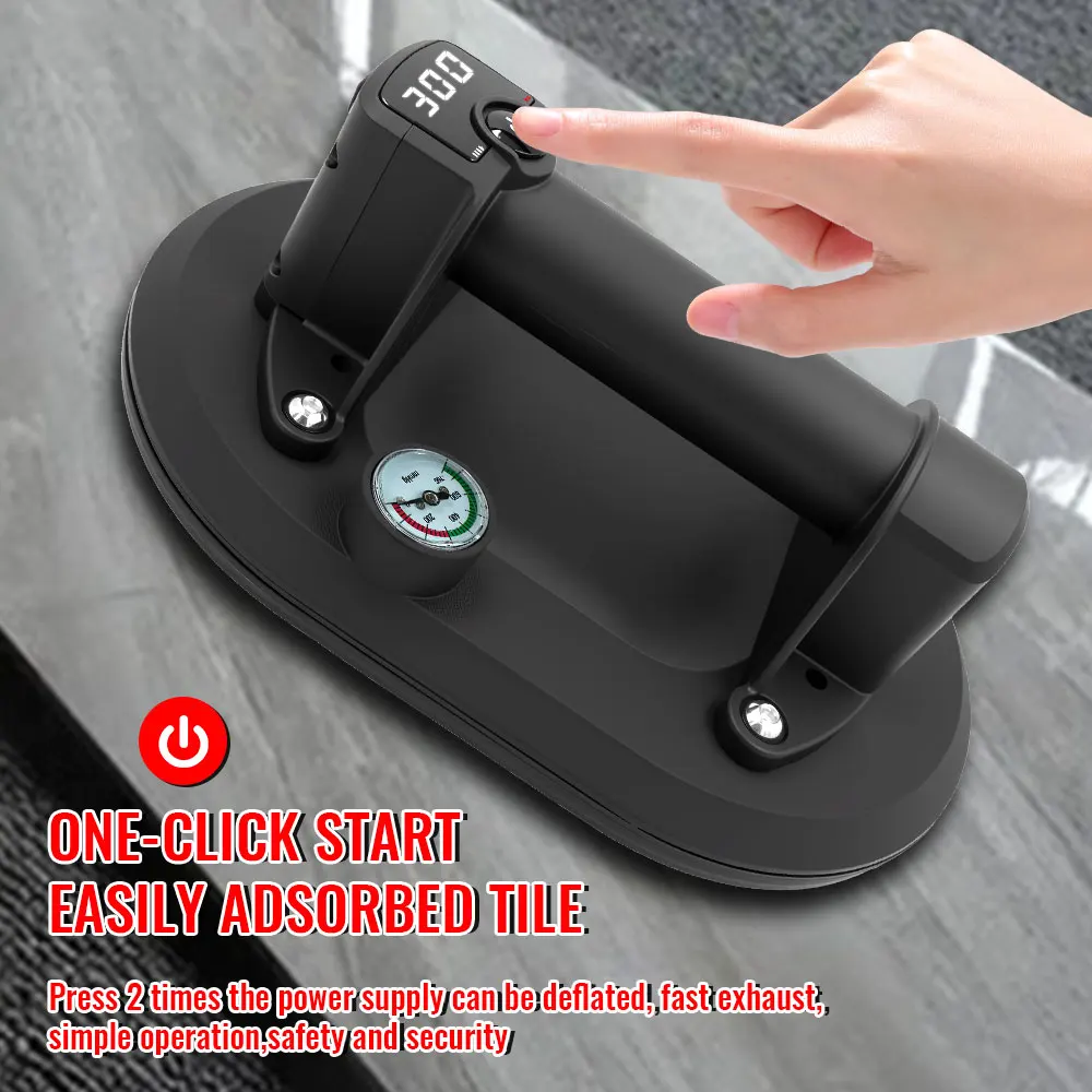 300KG Suction Cup Intelligent Display Industrial Grade Electric Vacuum Suction Cup  Load Heavy Duty Granite Tile Glass Lifter