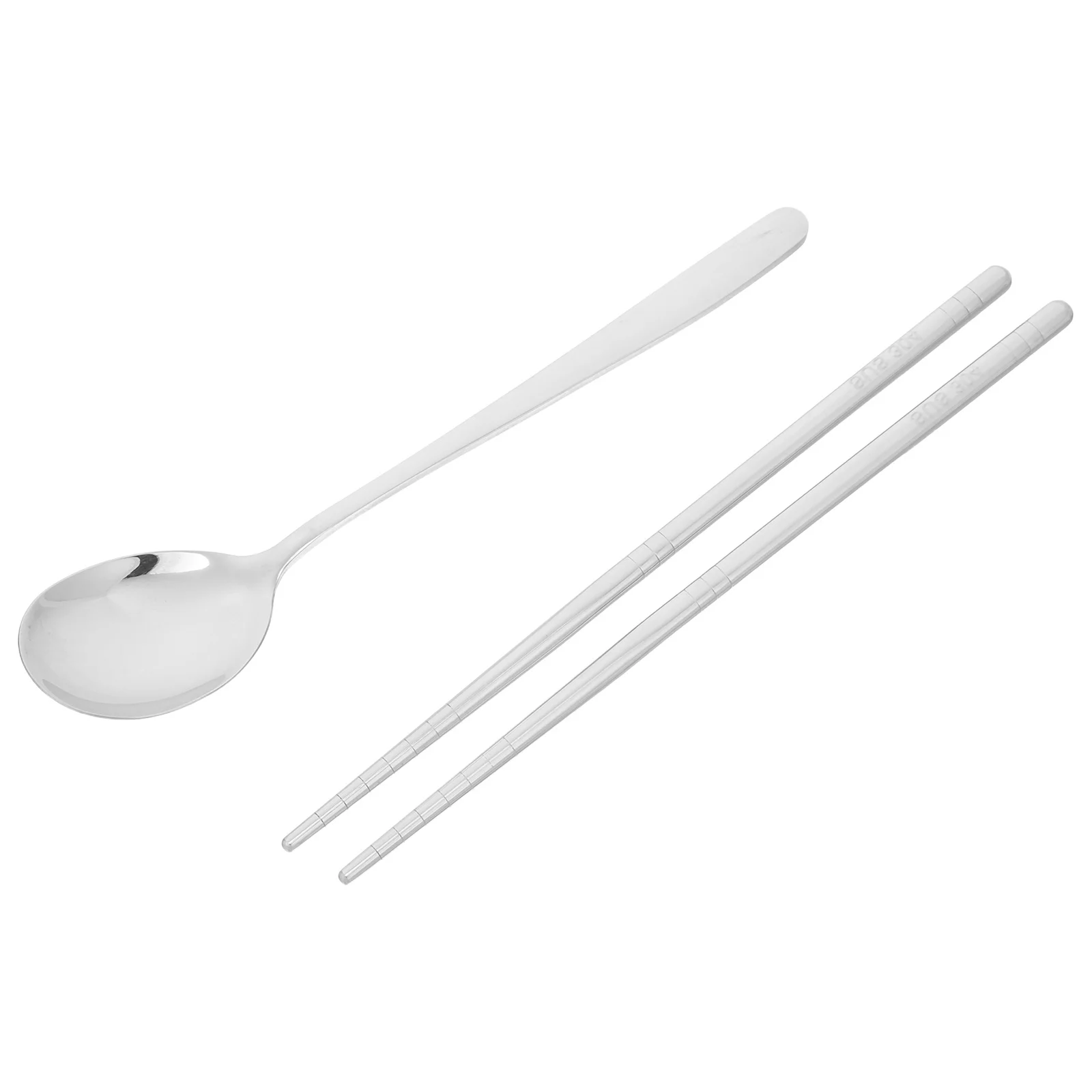 

Portable Stainless Steel Spoon Chopsticks Set Reusable Cutlery Compact Design for Outdoor Travel Easy to Clean