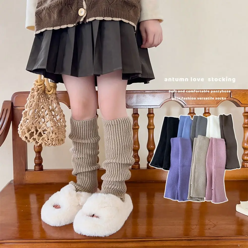 

Children's Leg Warmers Lolita Knitted Socks Korean Baby Girls Warm Foot Cover Cute Sweet Ballet Socks Long Stockings