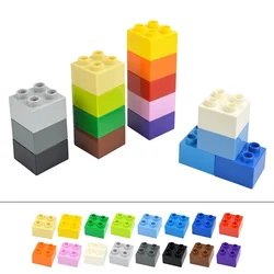 10Pcs 2X2 Big Size Thick Bricks Colorful Building Blocks Large Figures 2*2 Dots Educational Creative Kid Toys Compatible Duploes