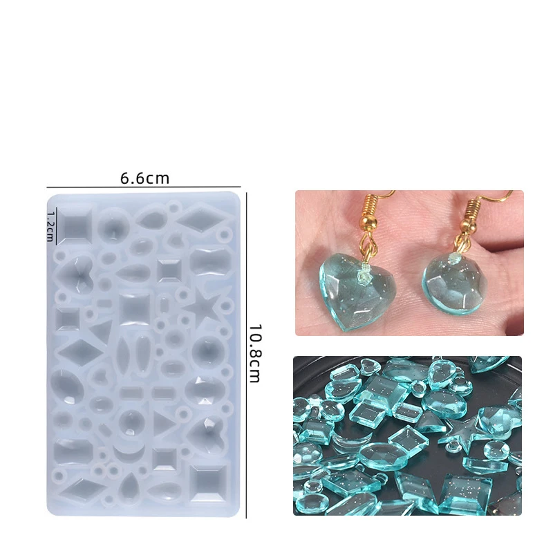 Rectangle Cabochon Silicon Pendant Molds For Epoxy Resin crystal 43 Patterns Mold Making Jewelry tools Art Making DIY