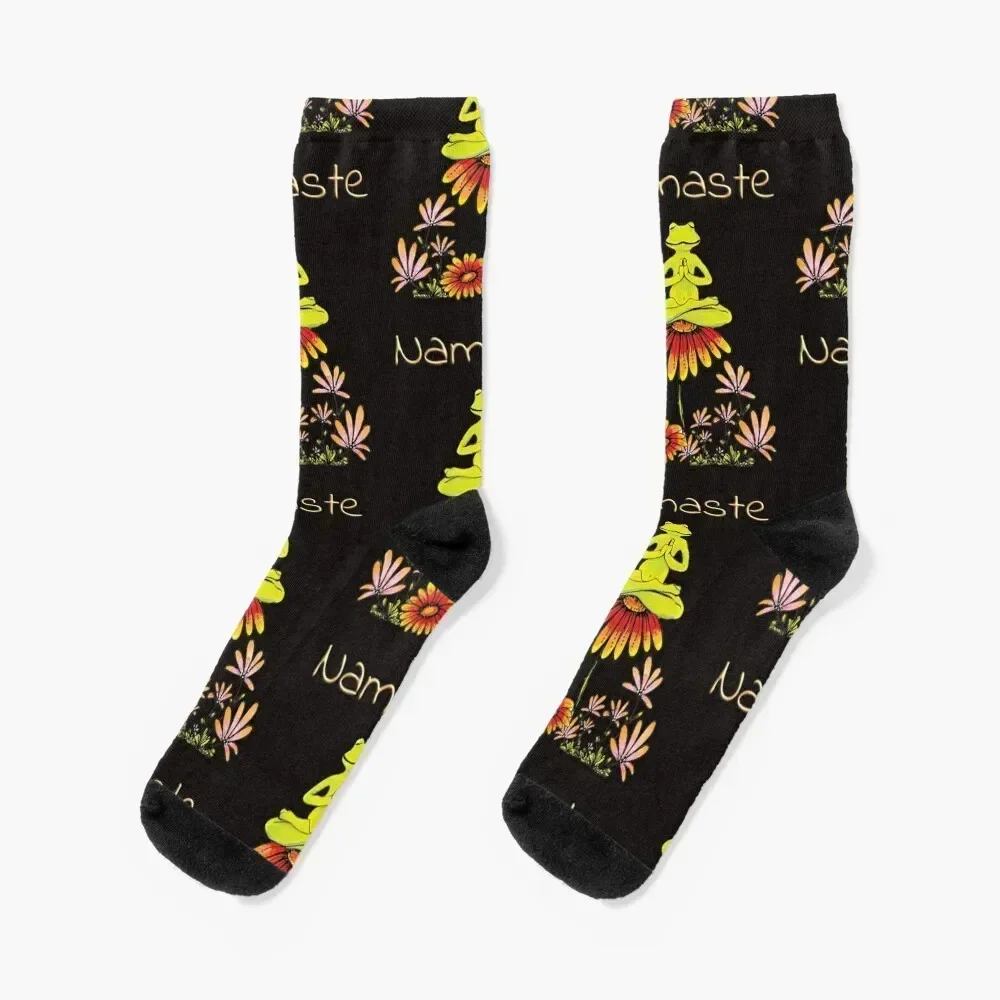Yogi Frog - Namaste Socks new in's kids loose warm winter Men Socks Women's Antiskid soccer anime crazy Women Socks Men's