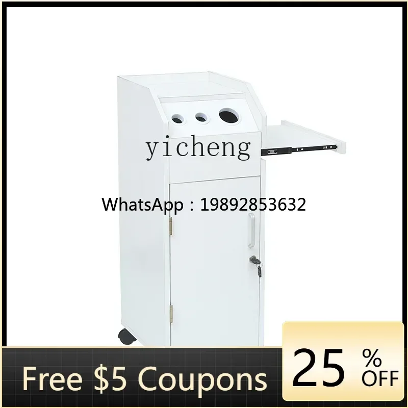 

Multi-Purpose Multilayer Simplicity Movable Wooden Storage Cabinet Hair Salon Hair Dressing Tool Storage Cart