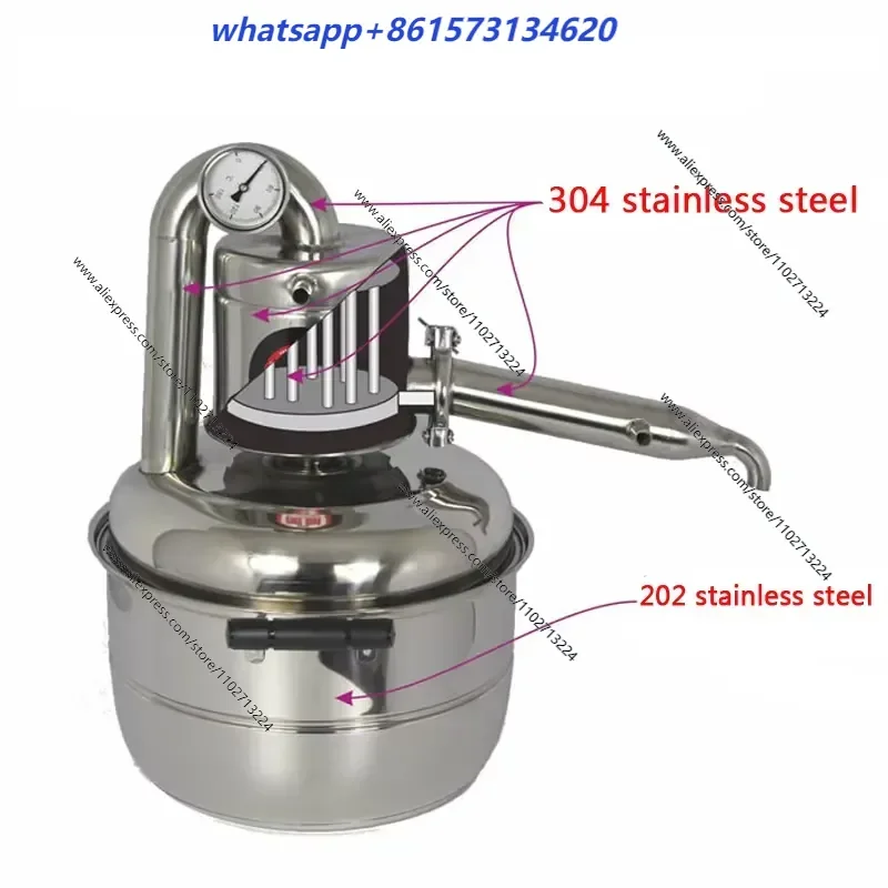 Bestselling 10L Water Alcohol Distiller Home Small Brew Kit Still for Wine Making Brewing and Distillation Equipment 110V