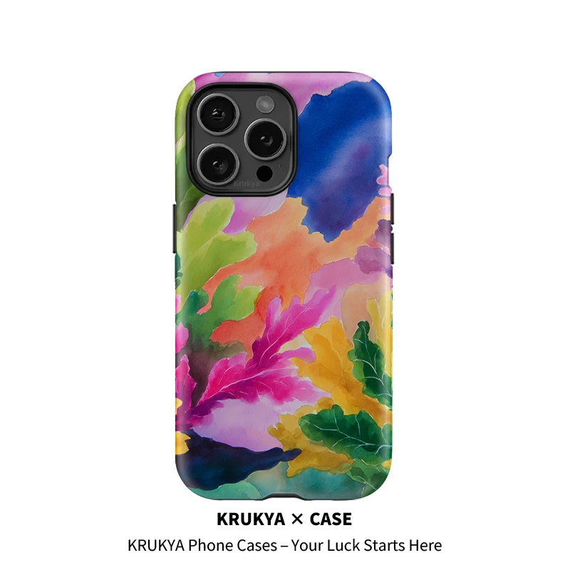 

Krukya Painting Soft TPU Phone Case For iPhone 16 14 13 12 11 X XS XR XS Max X 17 Pro Max 15Plus Luxury Shockproof PC Cover