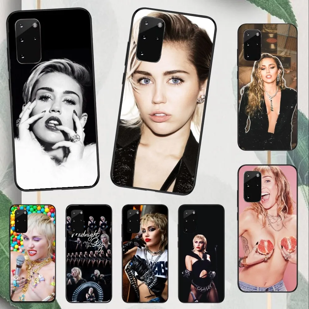 Cool Miley Cyrus Mobile Cell Phone Case for Samsung Note 9 10 20 Plus Pro Ultra J6 J5 J7 J8 Black Soft Phone Cover Funda