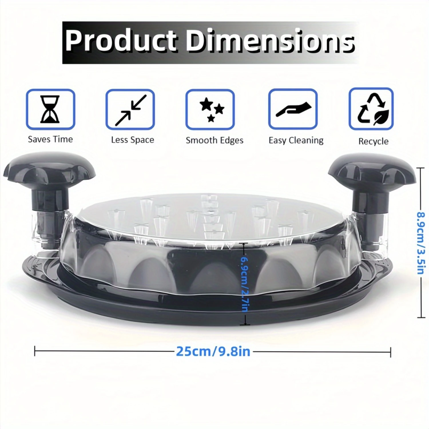 Plastic Meat Shredder Tool with Cleaning Brush - Manual Chicken Pulverizer with Transparent 180° View Lid, Non-Slip, Easy-Grip 