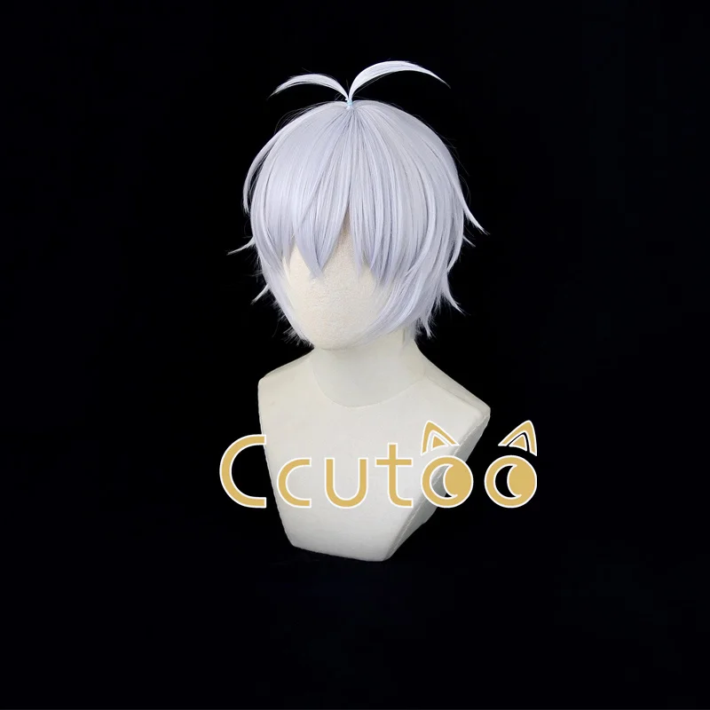 Anime Game IDOLiSH7 Wig Osaka Sogo Cosplay Hair Silver White Short Synthetic Heat Resistant Wig Comiket Role Play Adult