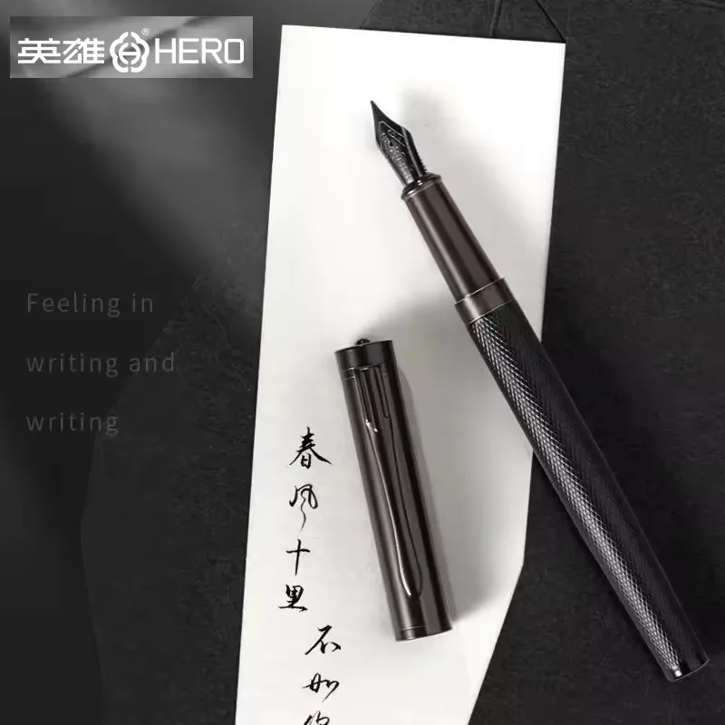 قلم حبر معدني من HERO Black Forest Titanium Black Series قلم جمالي طرف كتابة الطالب هدايا قرطاسية مكتبية للأعمال #1