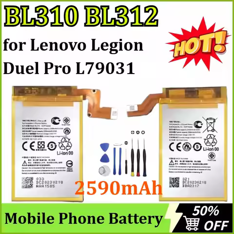 Newly Upgraded BL310 BL312 2590mAh Battery for Lenovo Legion Duel Pro L79031 High-Capacity Replacement Mobile Phone Battery+tool
