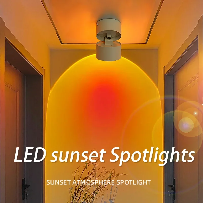 

Downlight Led Sunset Projection Lamp 110V- 220V COB Recessed Spotlight Bedroom Home Decor Surface Ceiling Down Light Led Spot