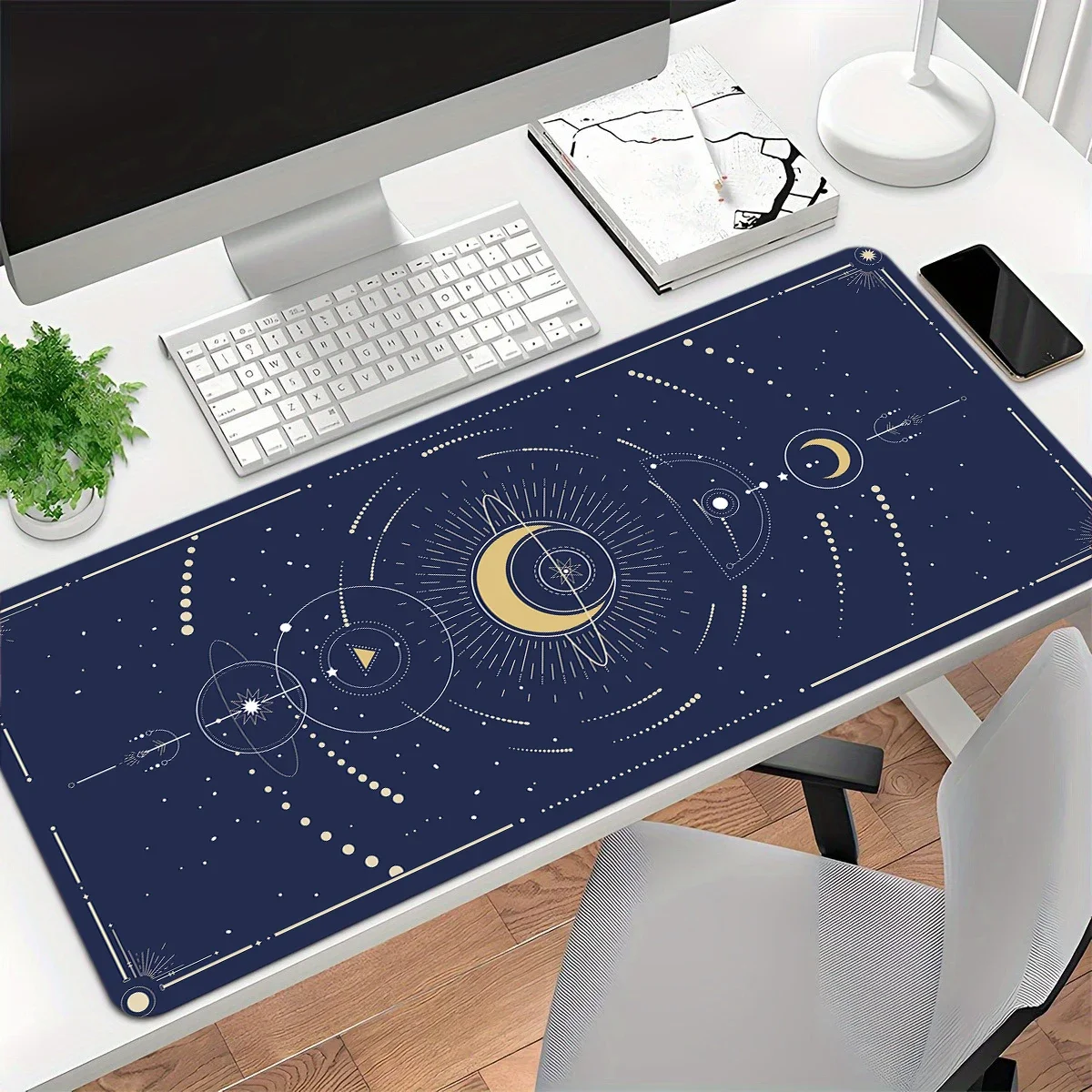 Large Moon Art Anime Mouse Pad XXL 90x40cm Computer Laptop Office Rubber Non-Slip Table Pads Long Desk Mat Gaming Keyboard Mats