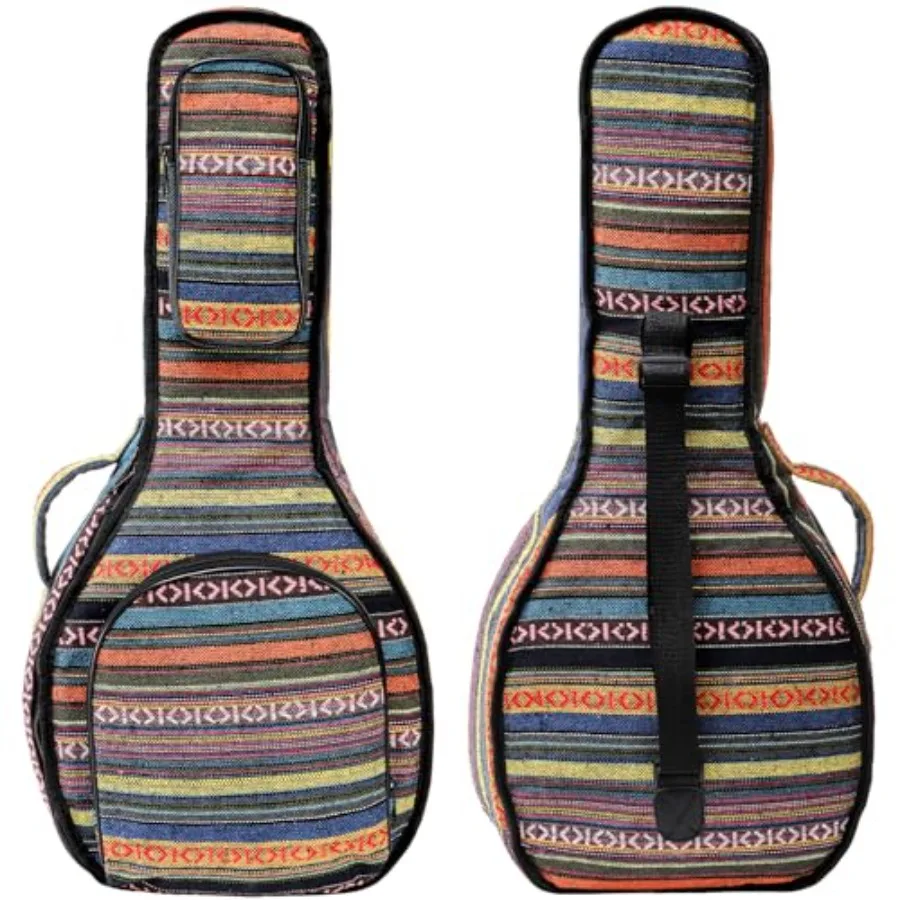 

Tosnail Soft A F Style Mandolin Gig Bag with 10mm Padding Carry Handle and Shoulder Strap Vintage Musical Storage Bag Bohemian