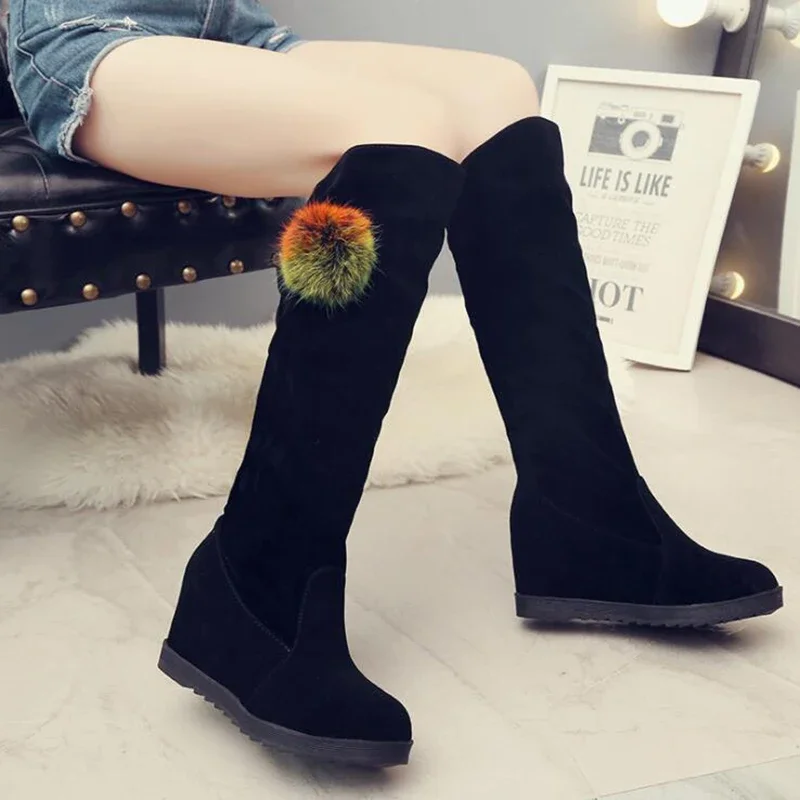 2024 WinterWomen Shoes Woman Boots Knee high Boots Winter New Rhinestone Decoration Wild Plus Velvet Thick Snow Boots