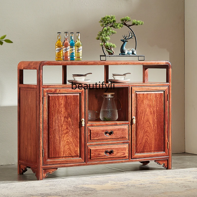

New Chinese Style Pterocarpus Erinaceus Poir. Rosewood Sideboard Cabinet Tea Cabinet Rosewood Solid Wood Storage Cabinet