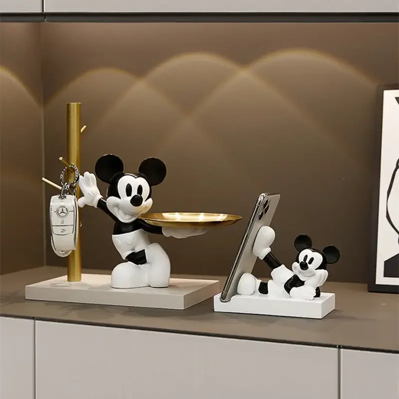 Mickey Mouse Cartoon Character Mobile Phone Holder Resin Ornaments Mobile Phone Holder Desktop Decoration Crafts