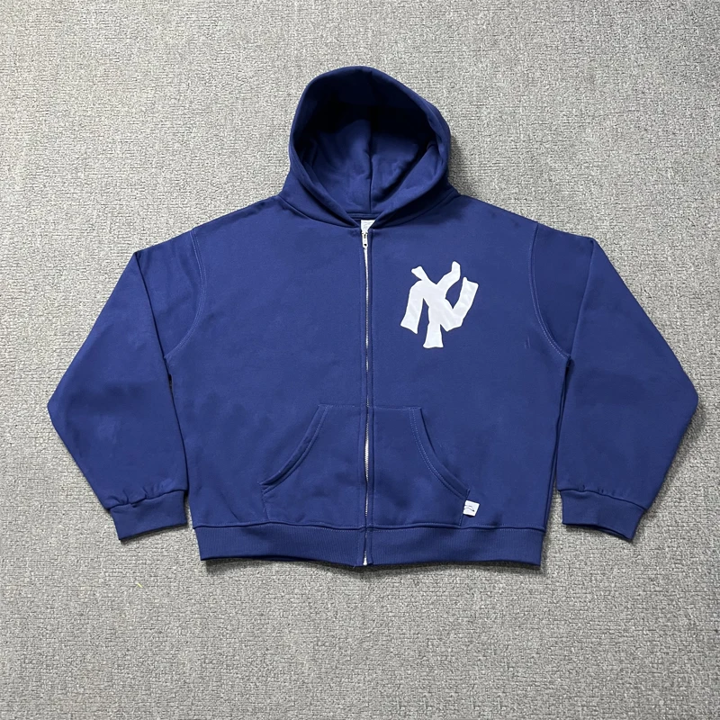 Streetwear AKIMBO Zipper Fleece Hoodies Men Women High Quality